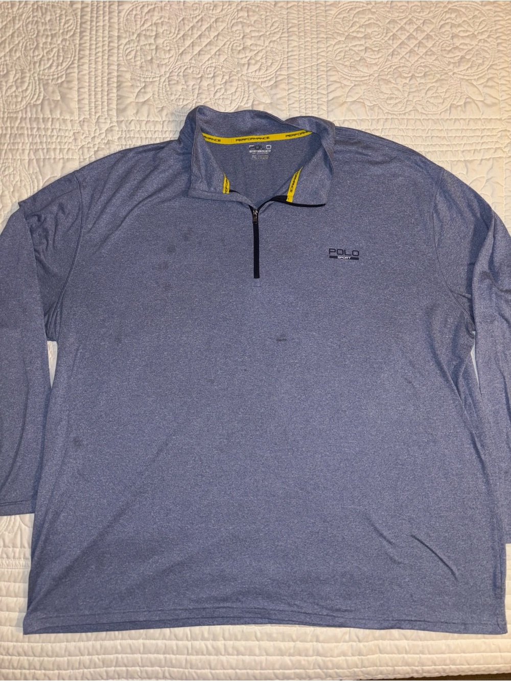 Ralph Lauren Polo Golf Heathered Blue Long-Sleeve Quarter-Zip